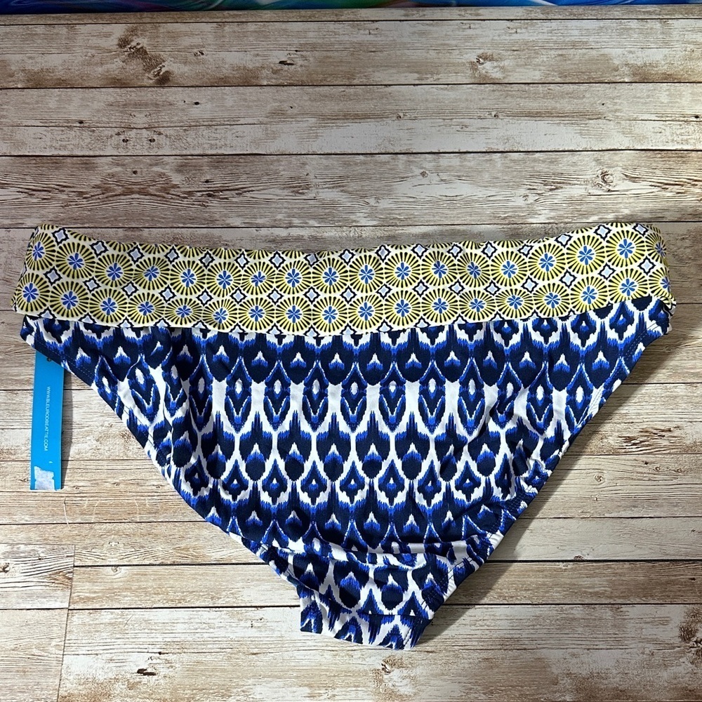 NWT Bleu Rod Beattie Bikini Bottom Size 14 Blue Yellow - Picture 3 of 5